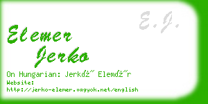 elemer jerko business card